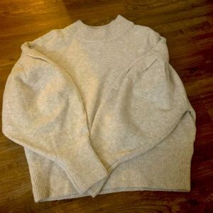 Light Brown Balloon Sleeves Sweater